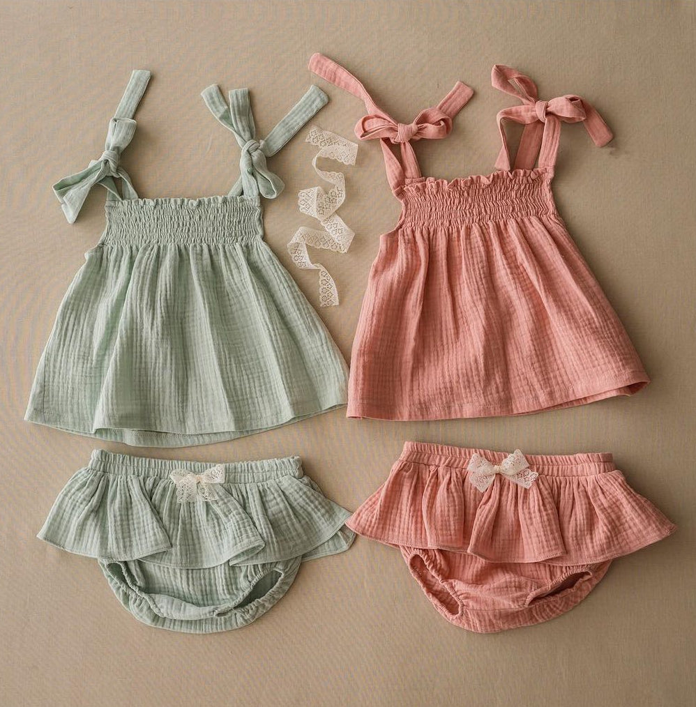 Blusa bambula fruncida menta